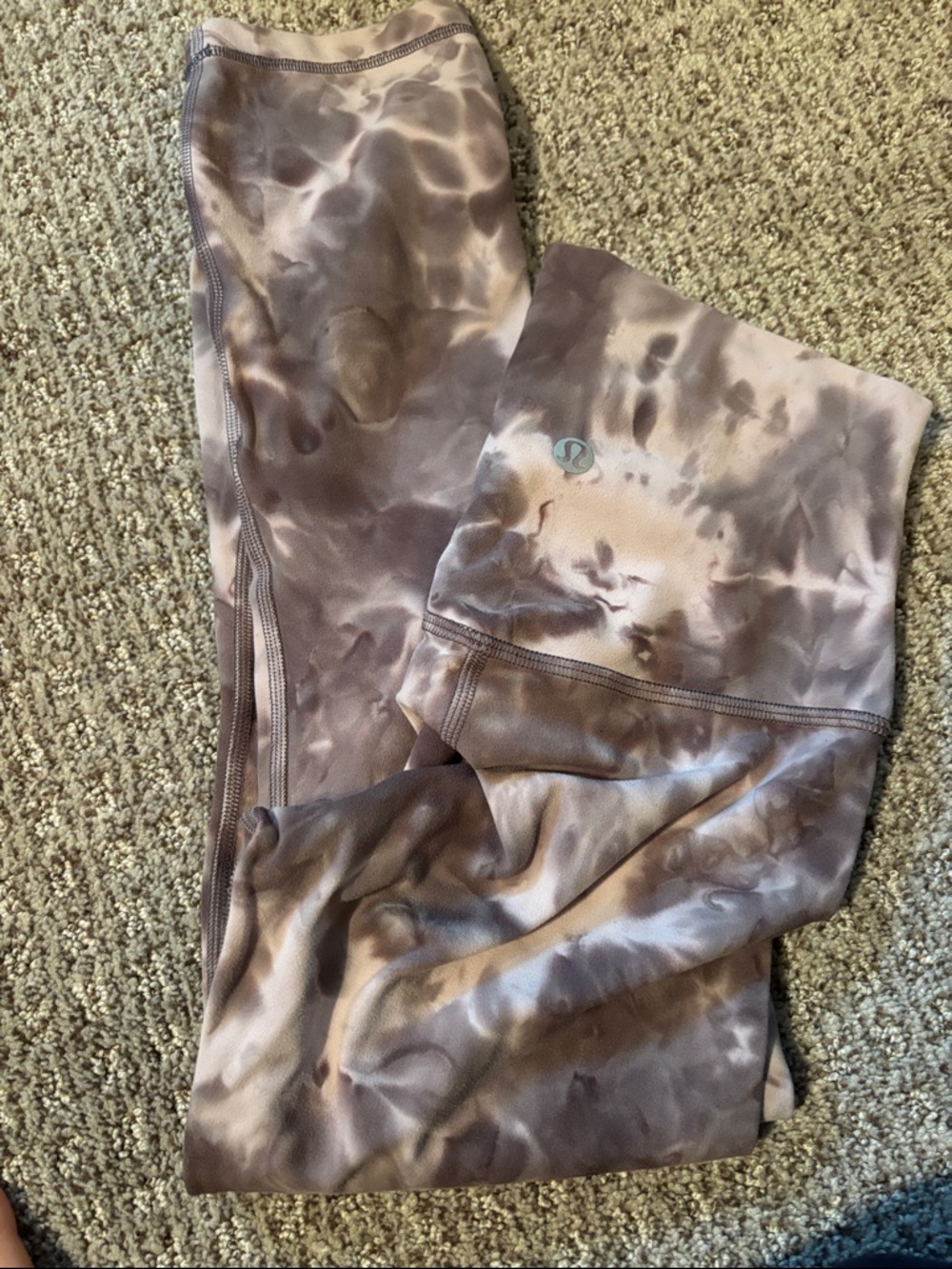 lululemon athletica mauve taupe tie-dye leggings